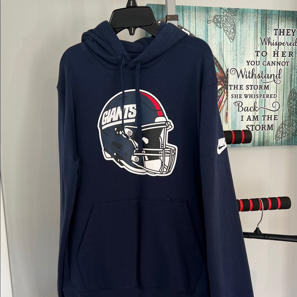Nike Navy Giants Helmet Crewneck Hoodie
